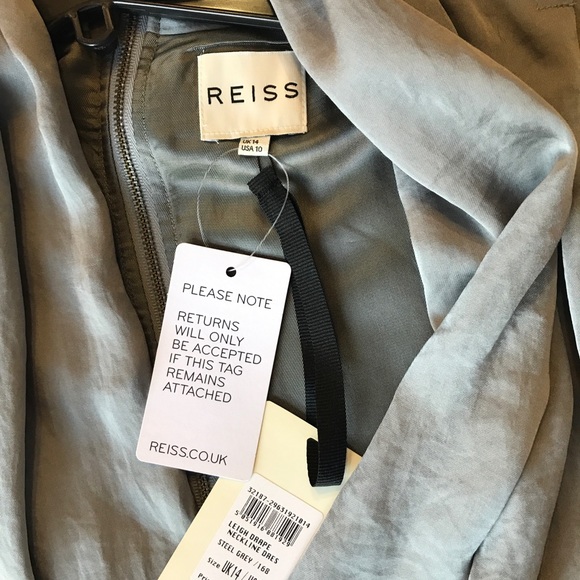 REISS Gunmetal Gray Dress US 10 - Picture 4 of 8